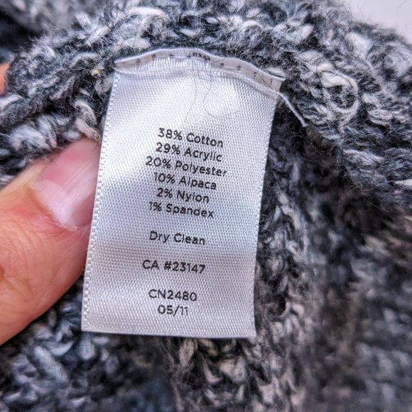 Talbots Sweater Women L Petite Gray Chunky Knit Open Cardigan Soft Oversized - Picture 6 of 6